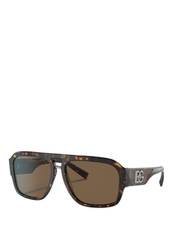 Dolce & Gabbana DG4403 Men's Square Sunglasses, Havana/Brown, Havana/Brown
