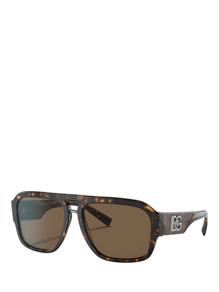 Dolce & Gabbana DG4403 Men's Square Sunglasses, Havana/Brown, Havana/Brown