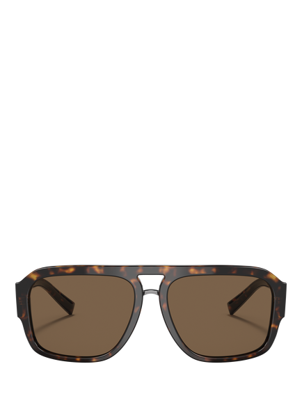 Dolce & Gabbana DG4403 Men's Square Sunglasses, Havana/Brown - view 2, Havana/Brown