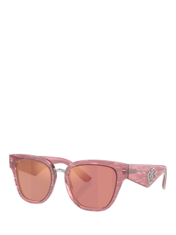 Dolce & Gabbana DG4437 Women's Butterfly Sunglasses, Fleur Pink/Pink, Fleur Pink/Pink