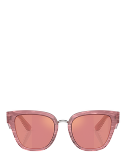 Dolce & Gabbana DG4437 Women's Butterfly Sunglasses, Fleur Pink/Pink - view 2, Fleur Pink/Pink