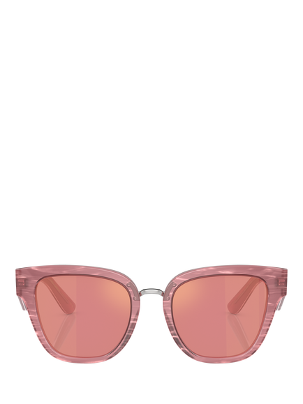 Dolce & Gabbana DG4437 Women's Butterfly Sunglasses, Fleur Pink/Pink - view 2, Fleur Pink/Pink