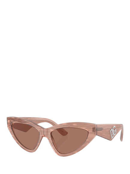 Dolce & Gabbana DG4439 Women's Cat Eye Sunglasses, Fleur Caramel/Brown, Fleur Caramel/Brown