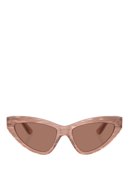 Dolce & Gabbana DG4439 Women's Cat Eye Sunglasses, Fleur Caramel/Brown - view 2, Fleur Caramel/Brown