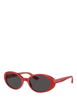 Dolce & Gabbana DG4443 Women's Oval Sunglasses, Red/Grey, Red/Grey