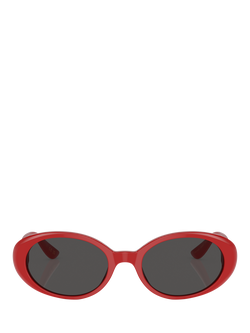 Dolce & Gabbana DG4443 Women's Oval Sunglasses, Red/Grey - view 2, Red/Grey