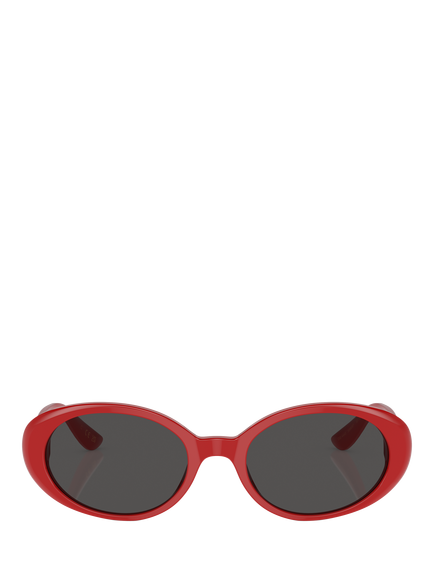 Dolce & Gabbana DG4443 Women's Oval Sunglasses, Red/Grey - view 2, Red/Grey
