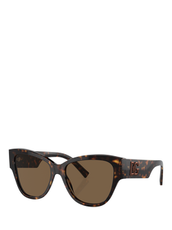 Dolce & Gabbana DG4449 Women's Butterfly Sunglasses, Havana/Brown, Havana/Brown