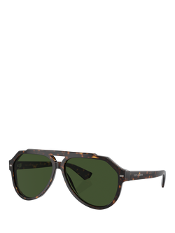 Dolce & Gabbana DG4452 Men's Aviator Sunglasses, 	Havana/Green, Havana/Green