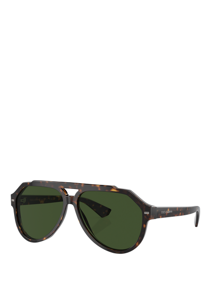 Dolce & Gabbana DG4452 Men's Aviator Sunglasses, 	Havana/Green, Havana/Green