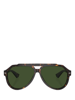 Dolce & Gabbana DG4452 Men's Aviator Sunglasses, 	Havana/Green - view 2, Havana/Green