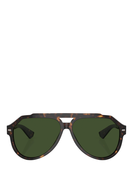 Dolce & Gabbana DG4452 Men's Aviator Sunglasses, 	Havana/Green - view 2, Havana/Green