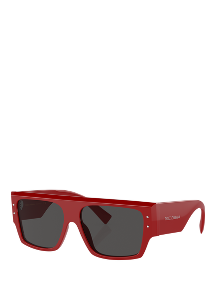Dolce & Gabbana DG4459 Women's Square Sunglasses, Red/Grey, Red/Grey