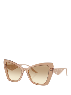 Dolce & Gabbana DG4489 Women's Cat Eye Gradient Sunglasses, Transparent Camel/Brown, Transparent Camel/Brown