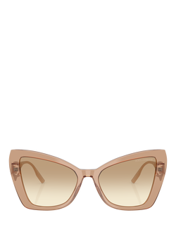 Dolce & Gabbana DG4489 Women's Cat Eye Gradient Sunglasses, Transparent Camel/Brown - view 2, Transparent Camel/Brown