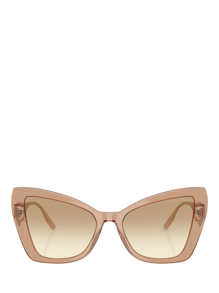 Dolce & Gabbana DG4489 Women's Cat Eye Gradient Sunglasses, Transparent Camel/Brown - view 2, Transparent Camel/Brown
