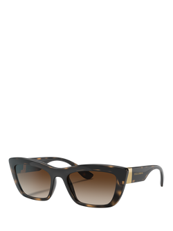 Dolce & Gabbana DG6171 Women's Cat Eye Gradient Sunglasses, Havana Black/Brown, Havana Black/Brown