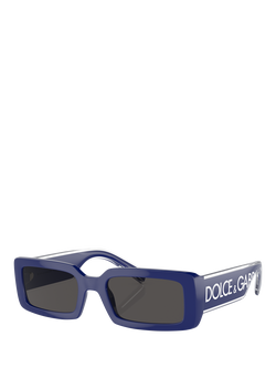 Dolce & Gabbana DG6187 Women's Rectangular Sunglasses, Blue/Grey, Blue/Grey