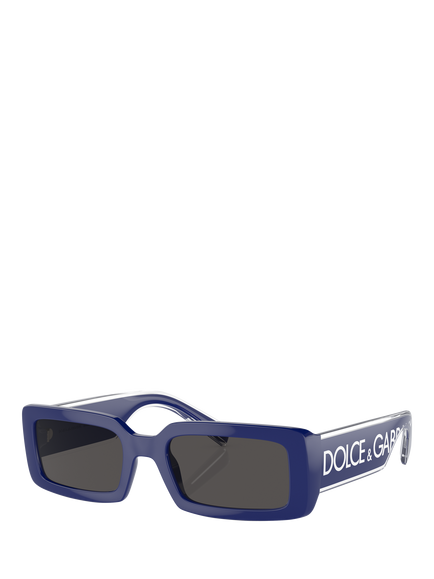 Dolce & Gabbana DG6187 Women's Rectangular Sunglasses, Blue/Grey, Blue/Grey