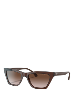 Emporio Armani EA4169 Women's Cat's Eye Sunglasses, Transparent Brown/Brown Gradient, Transparent Brown/Brown Gradient
