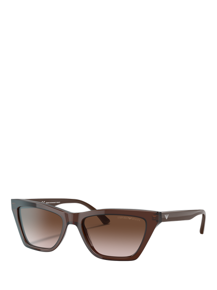 Emporio Armani EA4169 Women's Cat's Eye Sunglasses, Transparent Brown/Brown Gradient, Transparent Brown/Brown Gradient