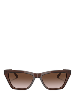 Emporio Armani EA4169 Women's Cat's Eye Sunglasses, Transparent Brown/Brown Gradient - view 2, Transparent Brown/Brown Gradient