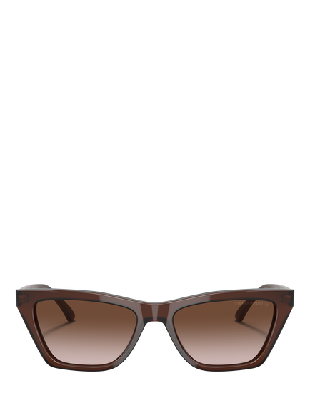 Emporio Armani EA4169 Women's Cat's Eye Sunglasses, Transparent Brown/Brown Gradient - view 2, Transparent Brown/Brown Gradient
