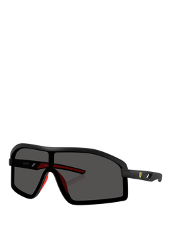 Scuderia Ferrari FZ6010U Men's Oval Sunglasses, Matte Black, Matte Black