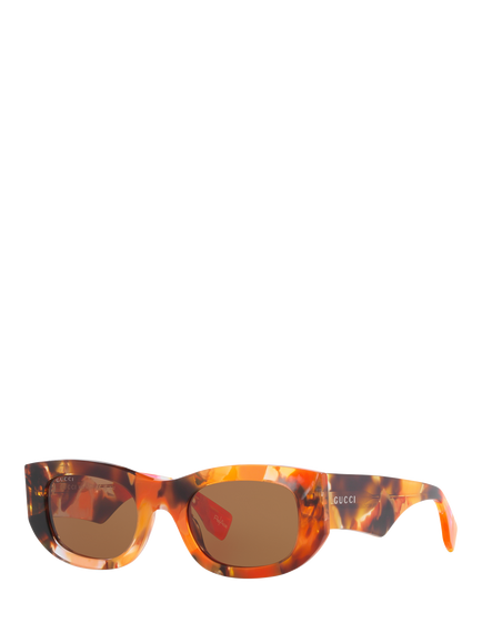 Gucci 0GC000144 Wrap Sunglasses, Multi Orange/Brown, Multi Orange/Brown