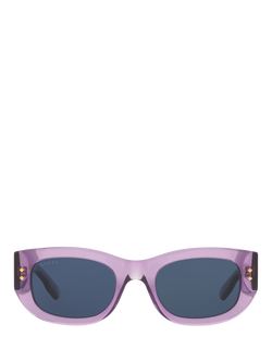 Gucci 0GC001936 Rectangular Sunglasses, Purple/Blue - view 2, Purple/Blue