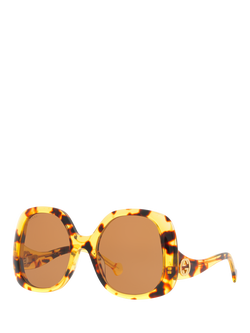 Gucci 0GC001937 Round Sungalsses, Yellow Tortoise/Brown, Yellow Tortoise/Brown