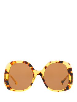Gucci 0GC001937 Round Sungalsses, Yellow Tortoise/Brown - view 2, Yellow Tortoise/Brown