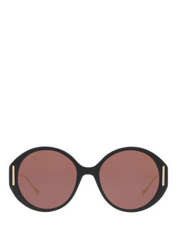 Gucci 0GC001958 Round Sunglasses, Black/Red - view 2, Black/Red