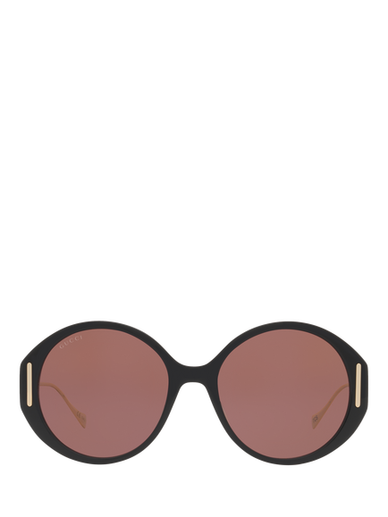 Gucci 0GC001958 Round Sunglasses, Black/Red - view 2, Black/Red