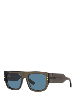 Gucci 0GC002018 D-Frame Sunglasses, Grey/Blue, Grey/Blue