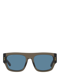 Gucci 0GC002018 D-Frame Sunglasses, Grey/Blue - view 2, Grey/Blue