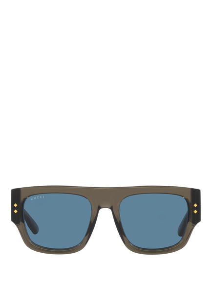 Gucci 0GC002018 D-Frame Sunglasses, Grey/Blue - view 2, Grey/Blue