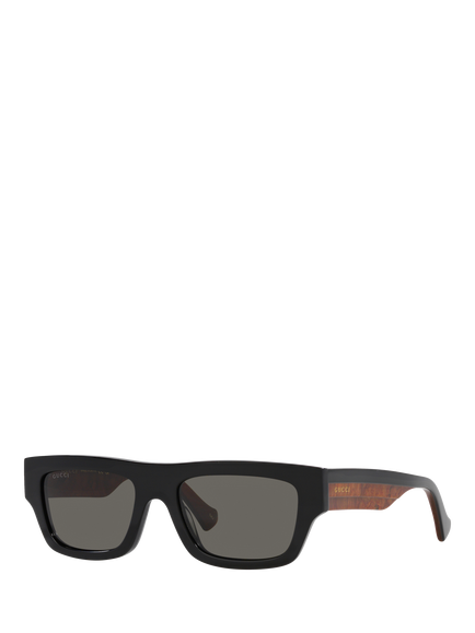 Gucci GC002051 Men's Rectangular Sunglasses, Black/Grey