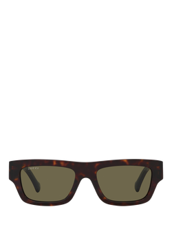 Gucci GC002051 Men's Rectangular Sunglasses - view 2, Tortoise/Dark Green
