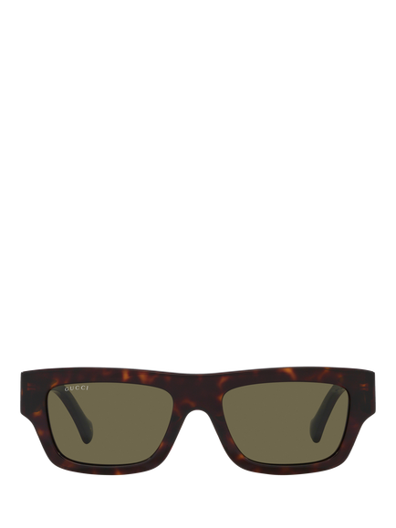 Gucci GC002051 Men's Rectangular Sunglasses - view 2, Tortoise/Dark Green