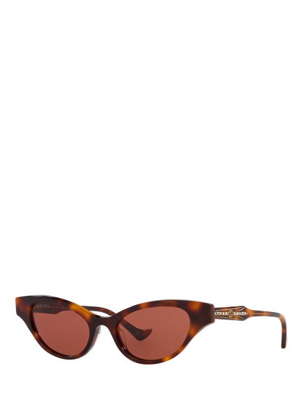 Gucci 0GC002069 Cat's Eye Sunglasses, Tortoise/Red, Tortoise/Red