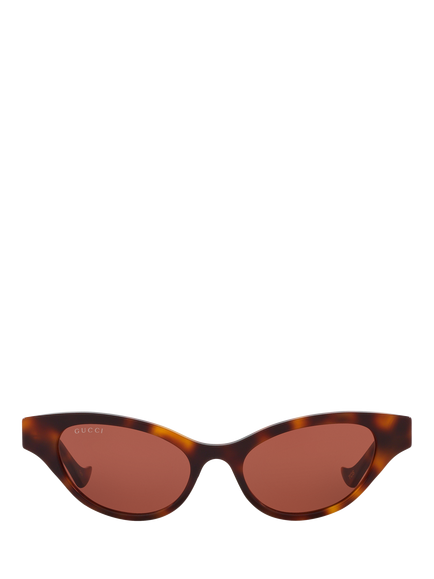 Gucci 0GC002069 Cat's Eye Sunglasses, Tortoise/Red - view 2, Tortoise/Red