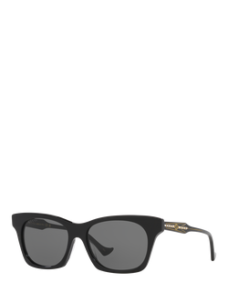 Gucci 0GC002071 Cat's Eye Sunglasses, Black/Grey, Black/Grey