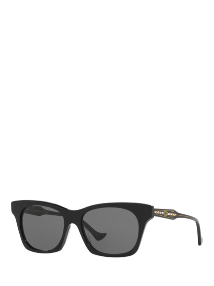 Gucci 0GC002071 Cat's Eye Sunglasses, Black/Grey, Black/Grey