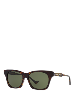 Gucci 0GC002071 Cat's Eye Sunglasses, Tortoise/Green, Tortoise/Green