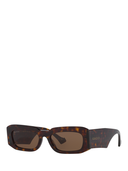 Gucci 0GC002108 Rectangular Sunglasses, Tortoise/Brown, Tortoise/Brown