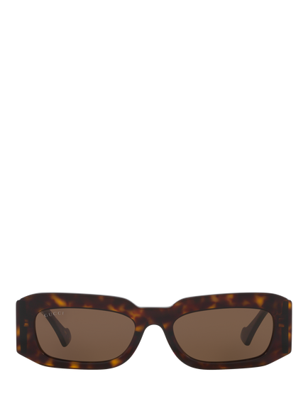 Gucci 0GC002108 Rectangular Sunglasses, Tortoise/Brown - view 2, Tortoise/Brown