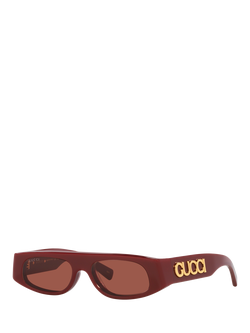 Gucci 0GC002186 Wrap Sunglasses, Burgundy, Burgundy