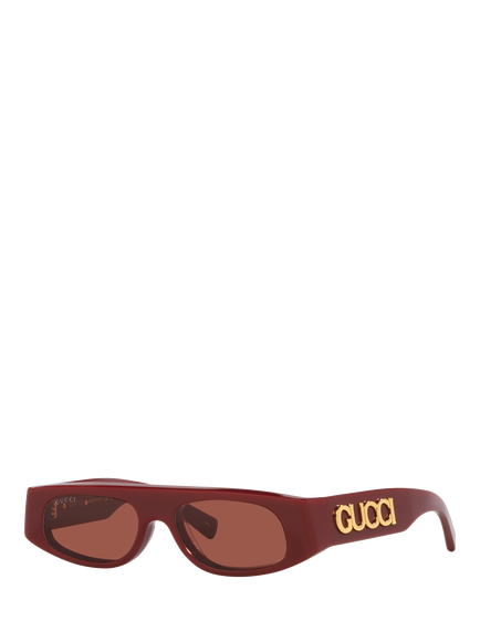 Gucci 0GC002186 Wrap Sunglasses, Burgundy, Burgundy