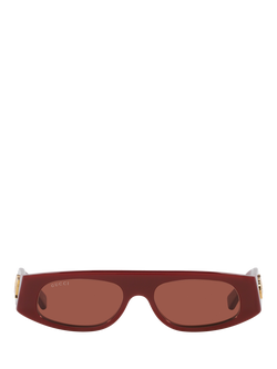 Gucci 0GC002186 Wrap Sunglasses, Burgundy - view 2, Burgundy